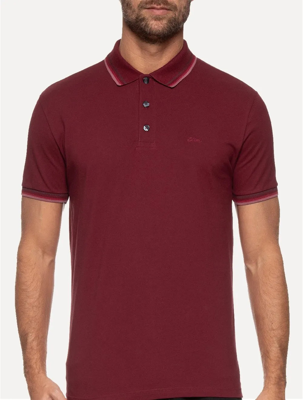 Polo Ellus Masculina Piquet Triple Short Signature Bordô