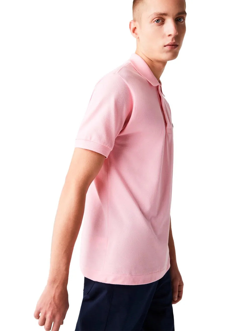 Polo Lacoste Masculina Piquet Slim Fit Stretch Rosa