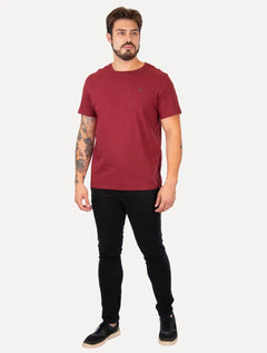 Camiseta Dudalina Masculina Essentials Green Icon Vermelho Escuro