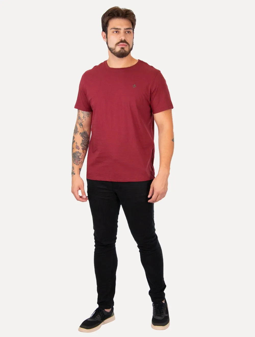 Camiseta Dudalina Masculina Essentials Green Icon Vermelho Escuro