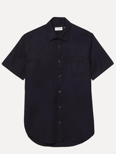 Camisa Lacoste Masculina Manga Curta Regular Solid Pocket Azul Marinho
