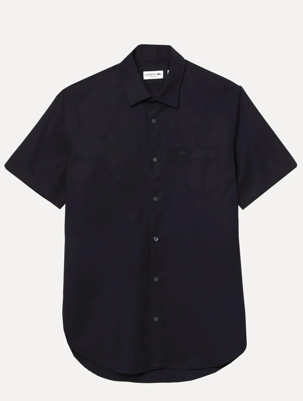 Camisa Lacoste Masculina Manga Curta Regular Solid Pocket Azul Marinho