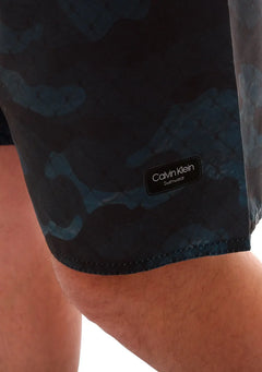 Bermuda Calvin Klein Swimwear Masculina D'Água Fence Azul Índigo