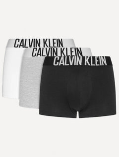 Cueca Calvin Klein Trunk Recycled Intense Power Branca Preta Mescla Pack 3UN