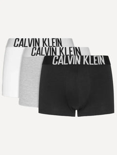 Cueca Calvin Klein Trunk Recycled Intense Power Branca Preta Mescla Pack 3UN