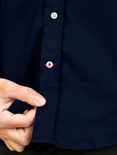 Camisa Tommy Hilfiger Masculina Regular Core Flex Poplin Azul Marinho