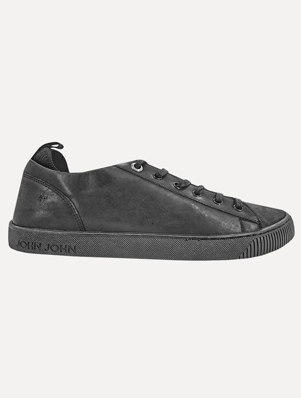 Tênis John John Masculino Couro New Slim Elastico All Black Preto