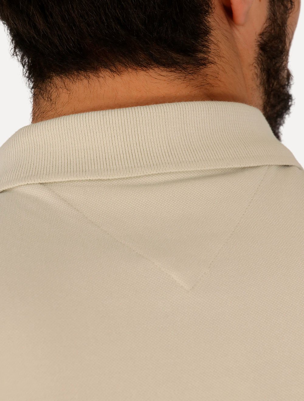 Polo Tommy Jeans Masculina Piquet Regular Placket Cáqui