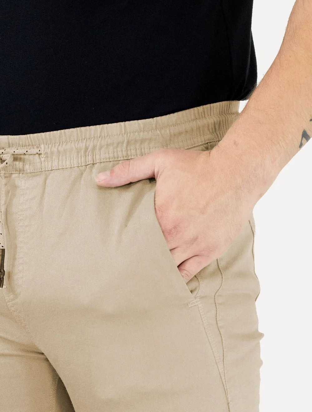 Calça Calvin Klein Jeans Masculina Slim Color Sarja Stretch Cáqui Claro