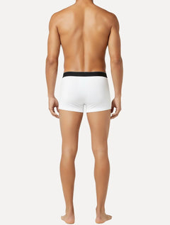 Cueca Calvin Klein Low Rise Trunk Cotton New Re Issue Blue Logo Branca