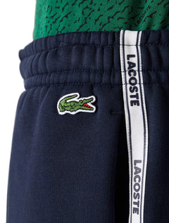 Bermuda Lacoste Masculina Moletom Fleece Signature Sash Azul Marinho