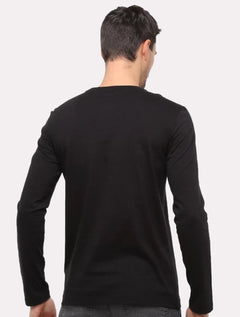 Camiseta Calvin Klein Masculina Manga Longa Institutional Logo Flamê Preta