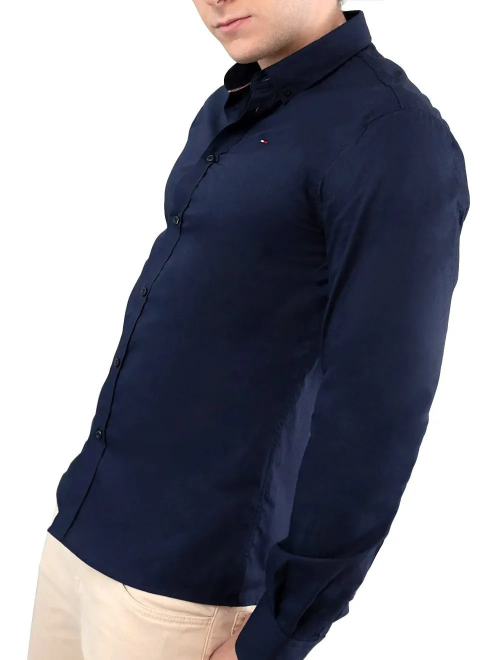 Camisa Tommy Jeans Masculina Slim Original Azul Marinho