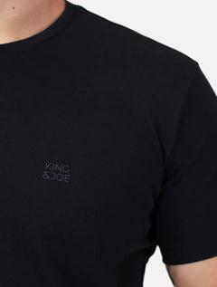 Camiseta King & Joe Premium Suedine Egípcio Logo Preta