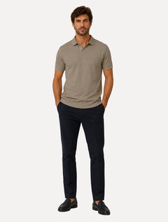 Polo Aramis Masculina Piquet Basic Mono Cáqui Escuro Mescla