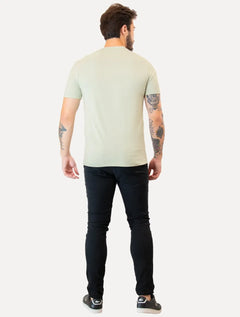 Camiseta Guess Masculina Los Angeles Cursive Relevo Verde Claro