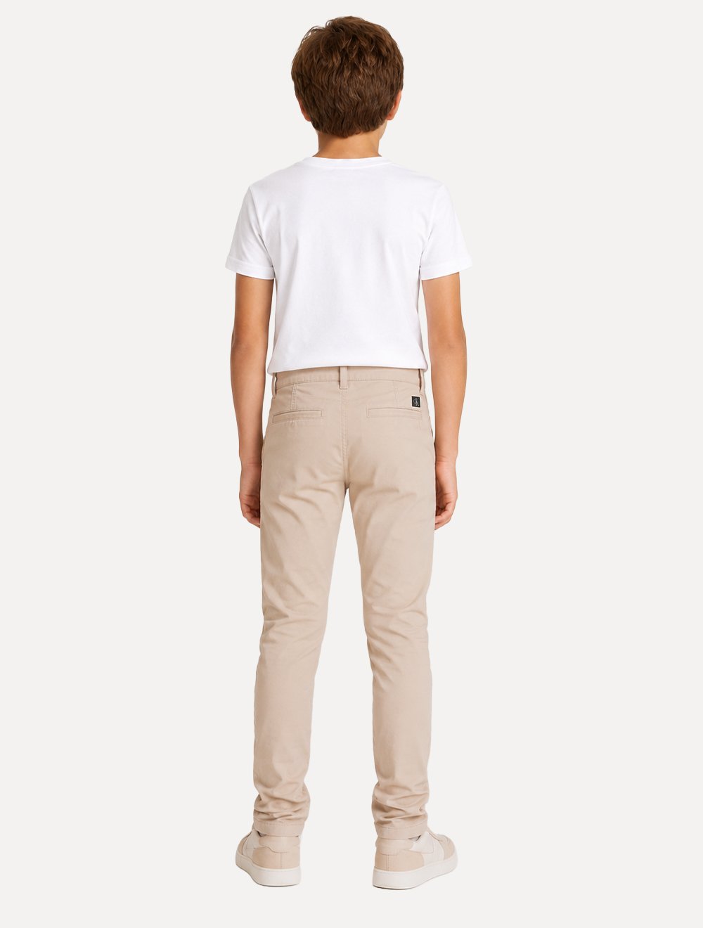 Calça Calvin Klein Jeans Infantil Color Skinny Chino Caqui Claro