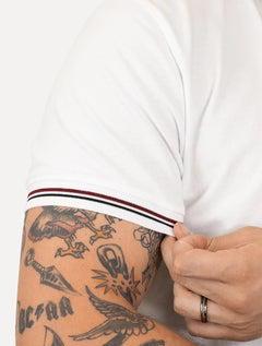 Polo Aramis Masculina Piquet Duo Frisos Branca