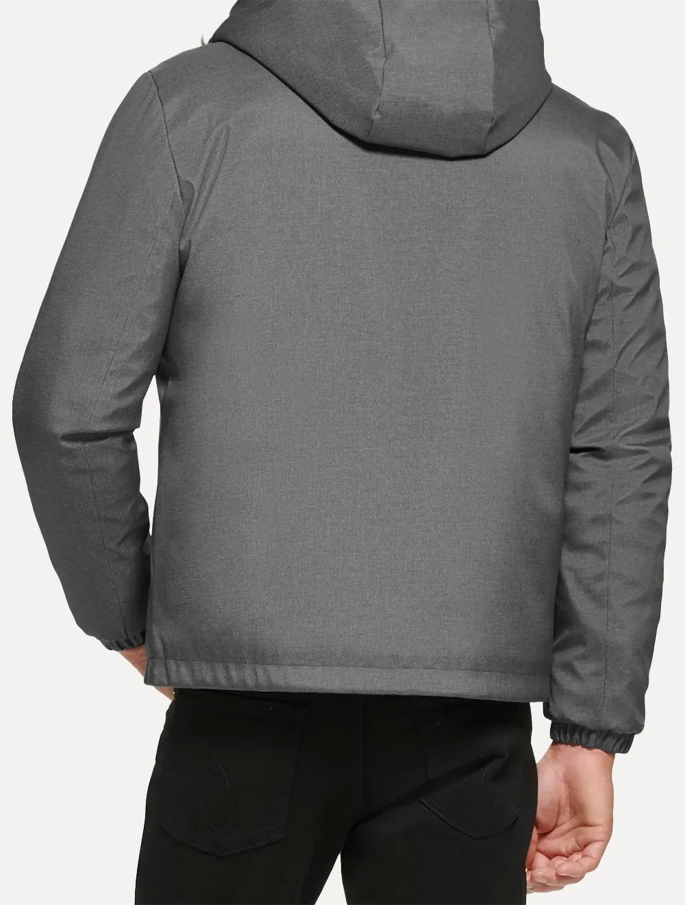 Jaqueta Calvin Klein Hooded CK Peito Cinza Mescla Escuro
