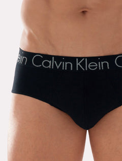 Cueca Calvin Klein Brief Cotton Stretch C11.03 CZ05 Preta e Cinza Pack 2UN