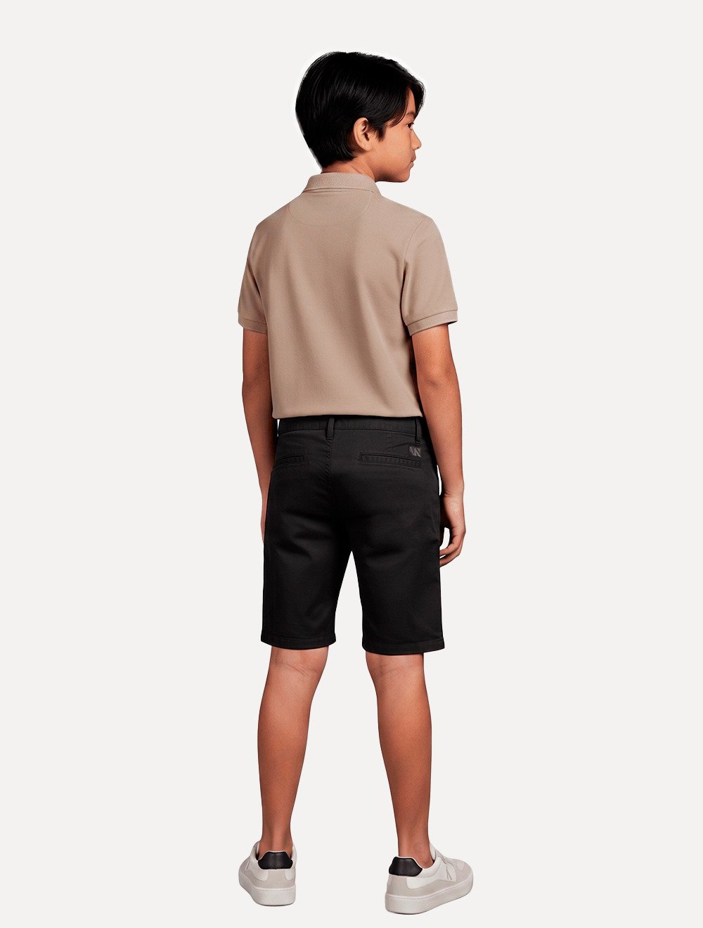 Bermuda Calvin Klein Infantil Slim Color Chino Lisa Preta