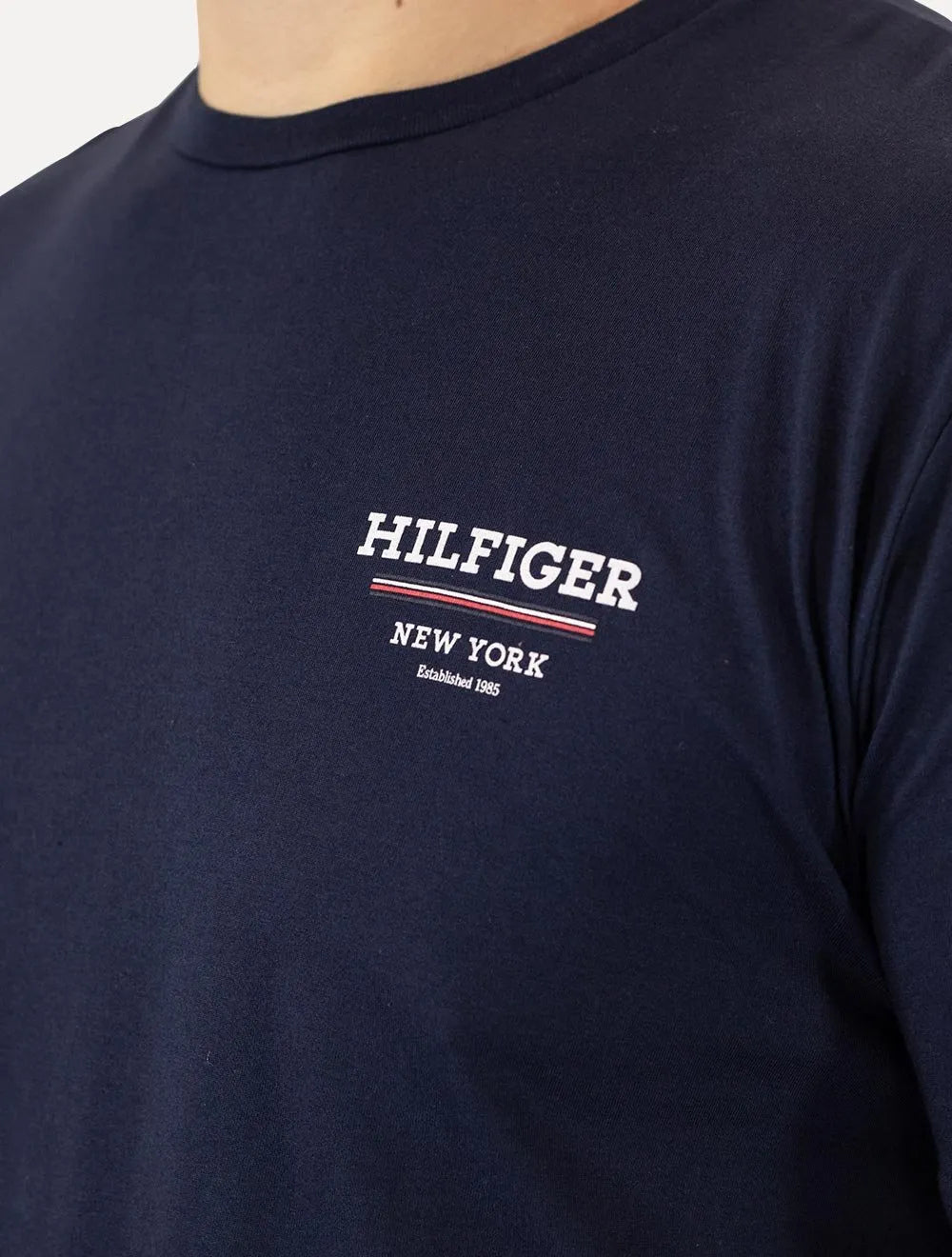 Camiseta Tommy Hilfiger Masculina Regular Global Stripe Azul Marinho