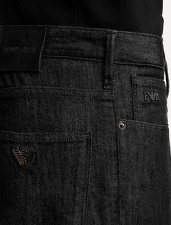 Calça Jeans Empório Armani Masculina J06 Slim Fit Stripe Preta