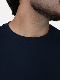 Moletom Calvin Klein Jeans Crewneck CK Logo Embroidered Azul Marinho