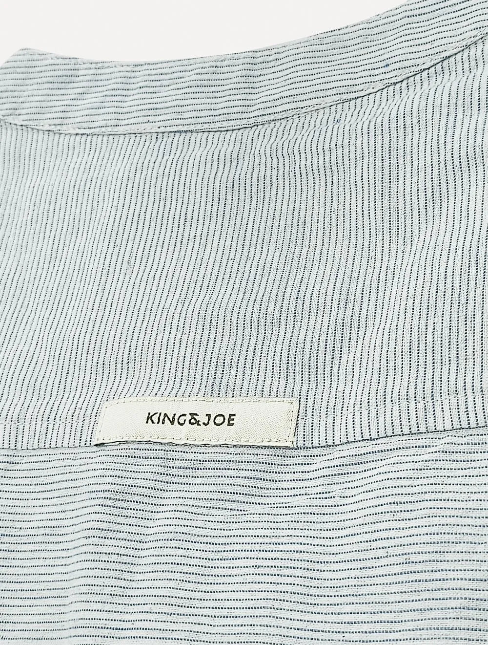 Camisa King & Joe Bata Masculina Manga Longa Henley Mini Listrada Azul