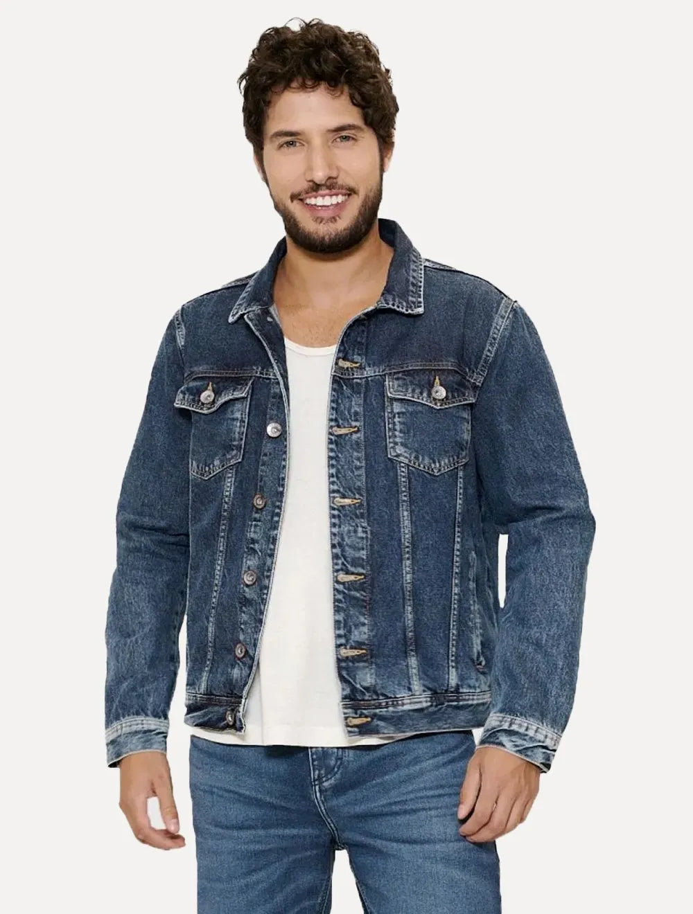 Jaqueta Aramis Jeans Masculina Sky Denim Azul Médio