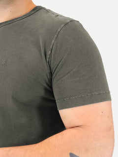 Camiseta Aramis Masculina Regular Piquet Bordado Verde Militar
