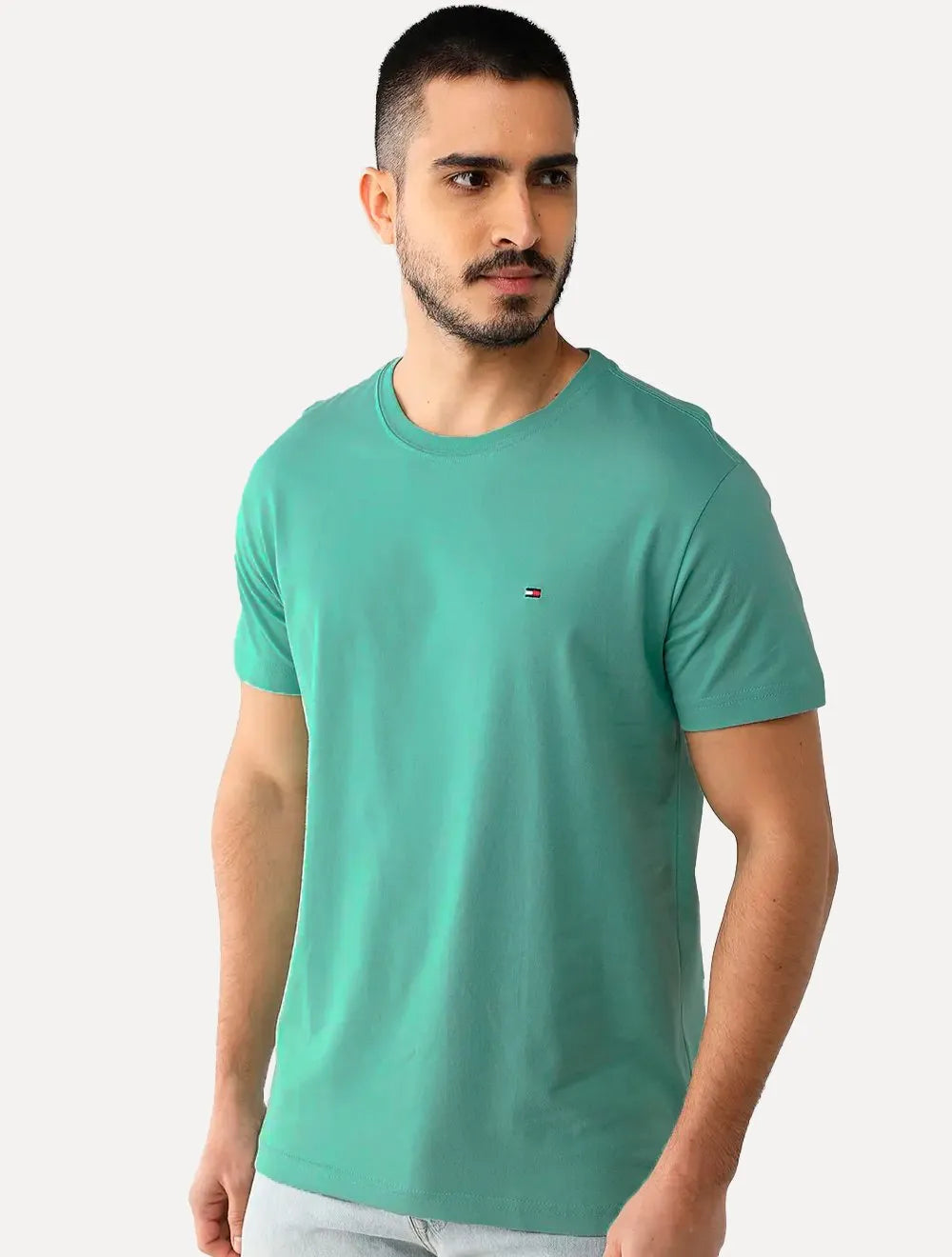 Camiseta Tommy Hilfiger Masculina Essential Cotton Azul Turquesa