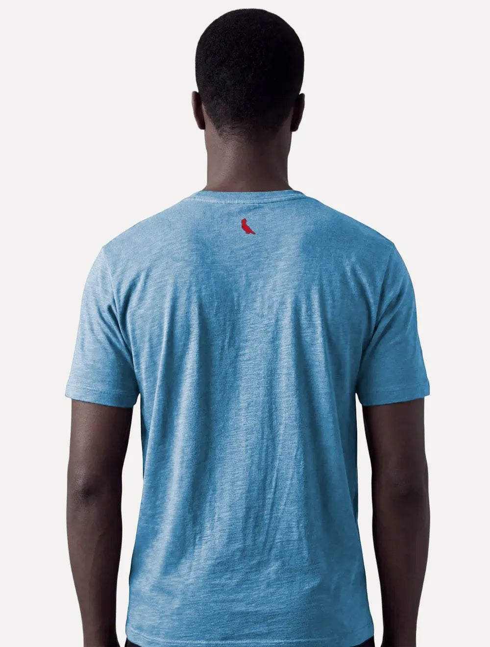 Camiseta Reserva Masculina Carimbo Gaze Stoned Azul Claro