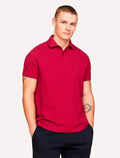 Polo Tommy Hilfiger Masculina Regular Piquet 1985 Vermelho Cereja