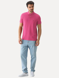 Polo Tommy Hilfiger Masculina Regular Piquet 1985 Rosa