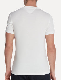Camiseta Tommy Hilfiger Masculina Columbus Roundle Logo Branco