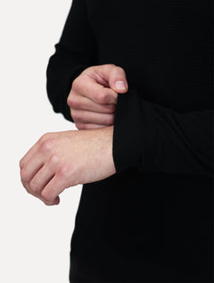 Suéter Dixen Masculina Tricot Manga Longa Frente Texturizada Preta
