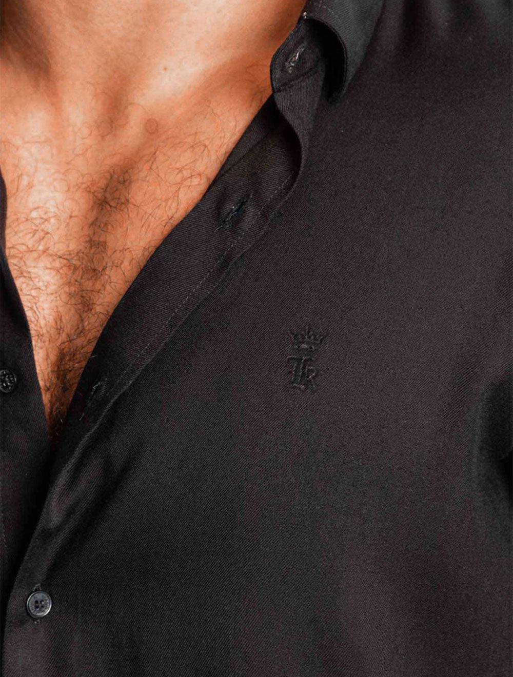 Camisa Sergio K Masculina Manga Curta Regular Viscose Twil Preta