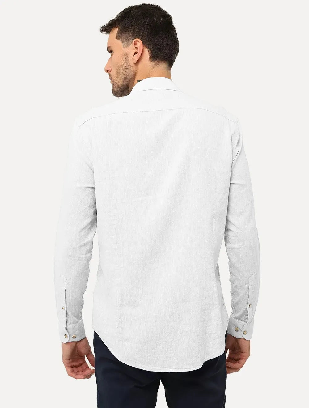 Camisa Aramis Masculina Slim Linho Algodão Branca