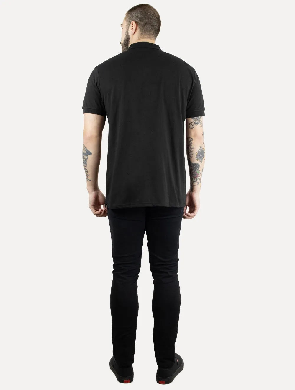 Polo Dixen Masculina Piquet Gola Lisa Preta