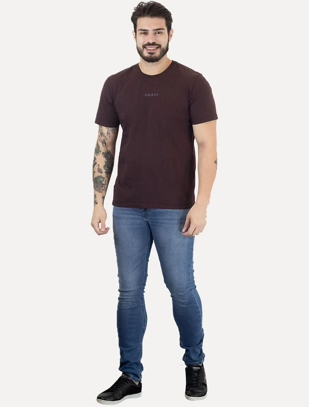 Camiseta John John Masculina Regular Clean Marsala