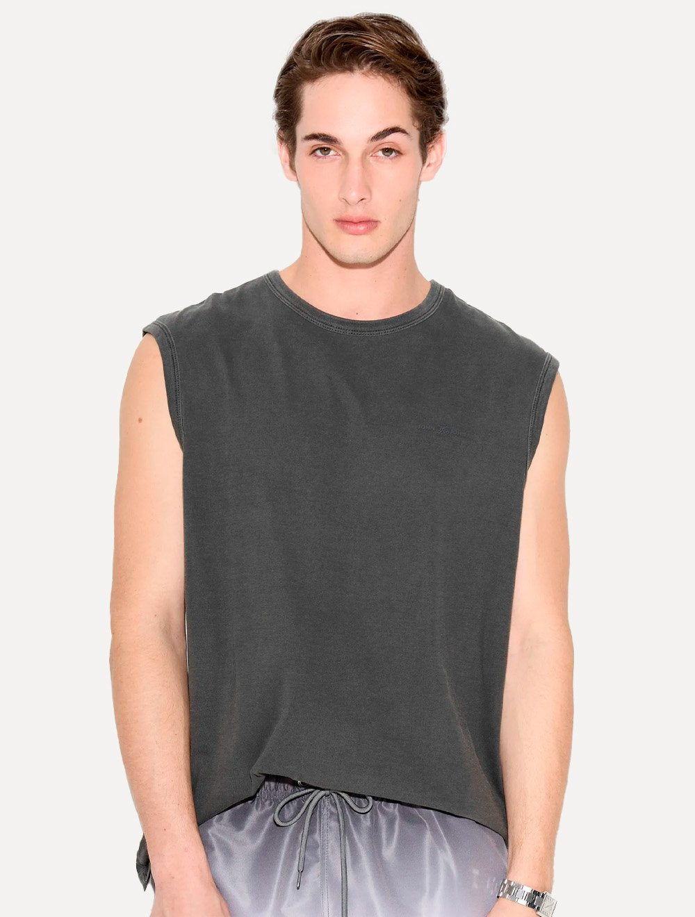 Regata John John Masculina Relaxed Fit Stone Mini Logo Cinza