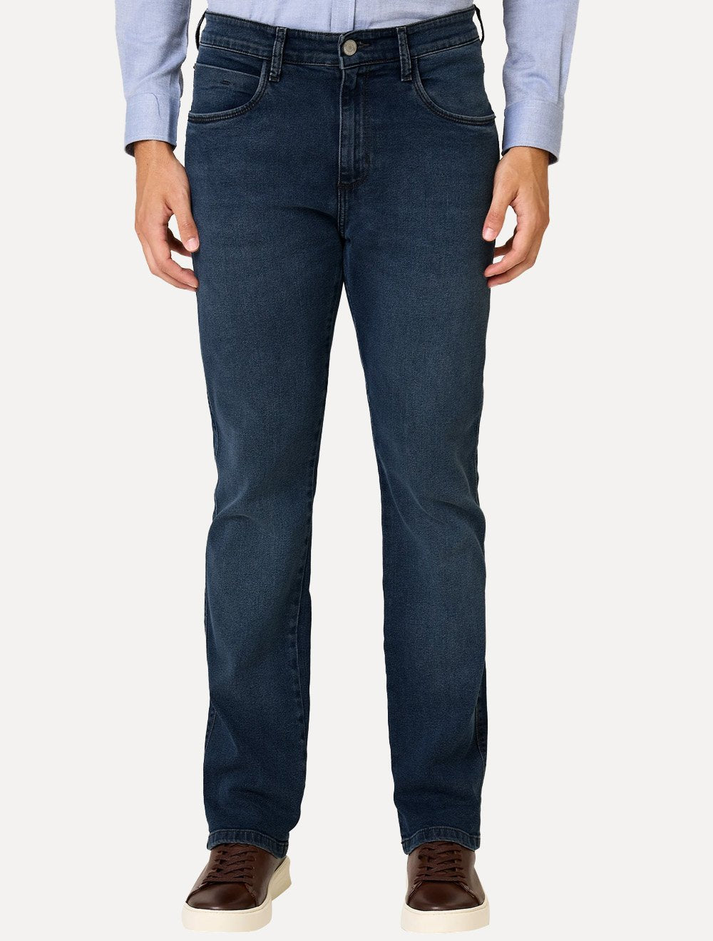 Calça Dudalina Jeans Masculina Right Vintage Azul Médio