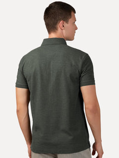 Polo Dudalina Masculina Piquet Basica Logo Bordado Verde Militar Mescla