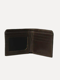 Carteira Calvin Klein Jeans Masculina Couro Queima Center Logo CK Marrom Café