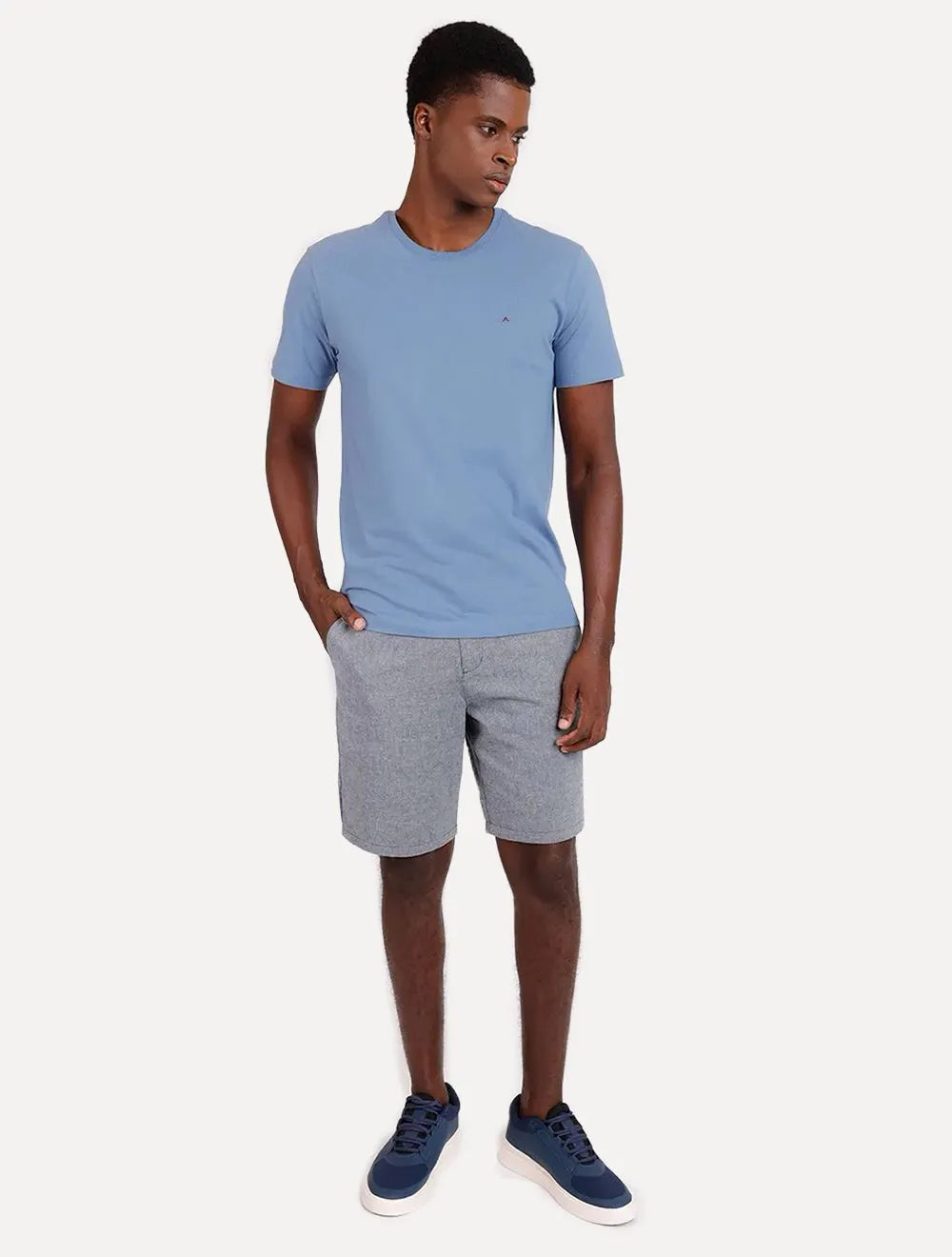 Bermuda Aramis Masculina Chino Cotton Cinza Escuro Mescla