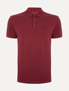 Polo Dudalina Piquet Essentials Cotton Basica Modal Vermelho Escuro