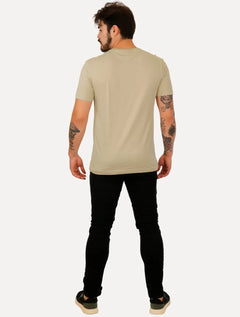 Camiseta Tommy Hilfiger Masculina Brand Love Small Logo Cáqui