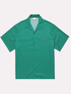 Camisa Lacoste Masculina Relaxed Manga Curta Monogram Icons Verde