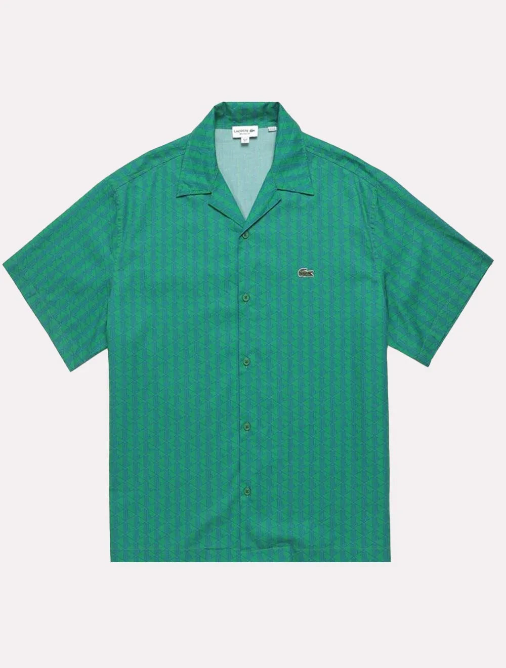 Camisa Lacoste Masculina Relaxed Manga Curta Monogram Icons Verde